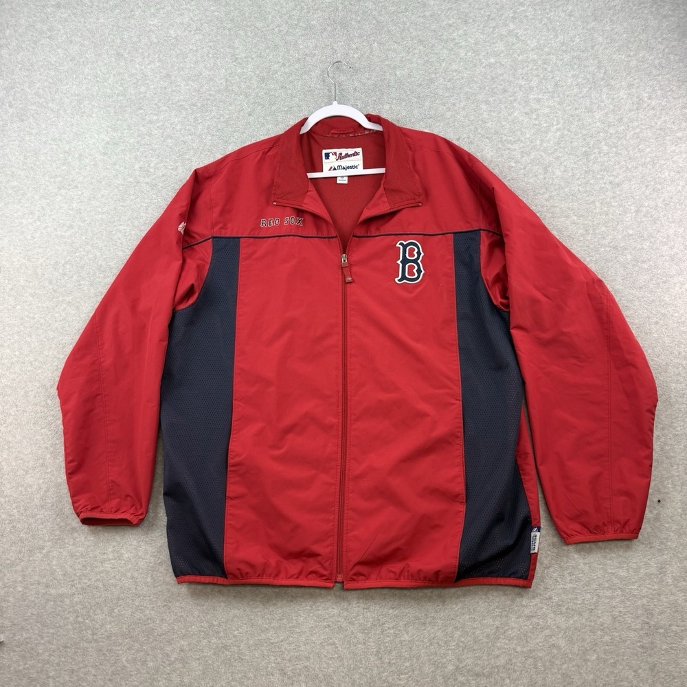 Boston Redsox Majestic Jacket Mens‎ Medium Embroidered Full Zip y2k Cool Base